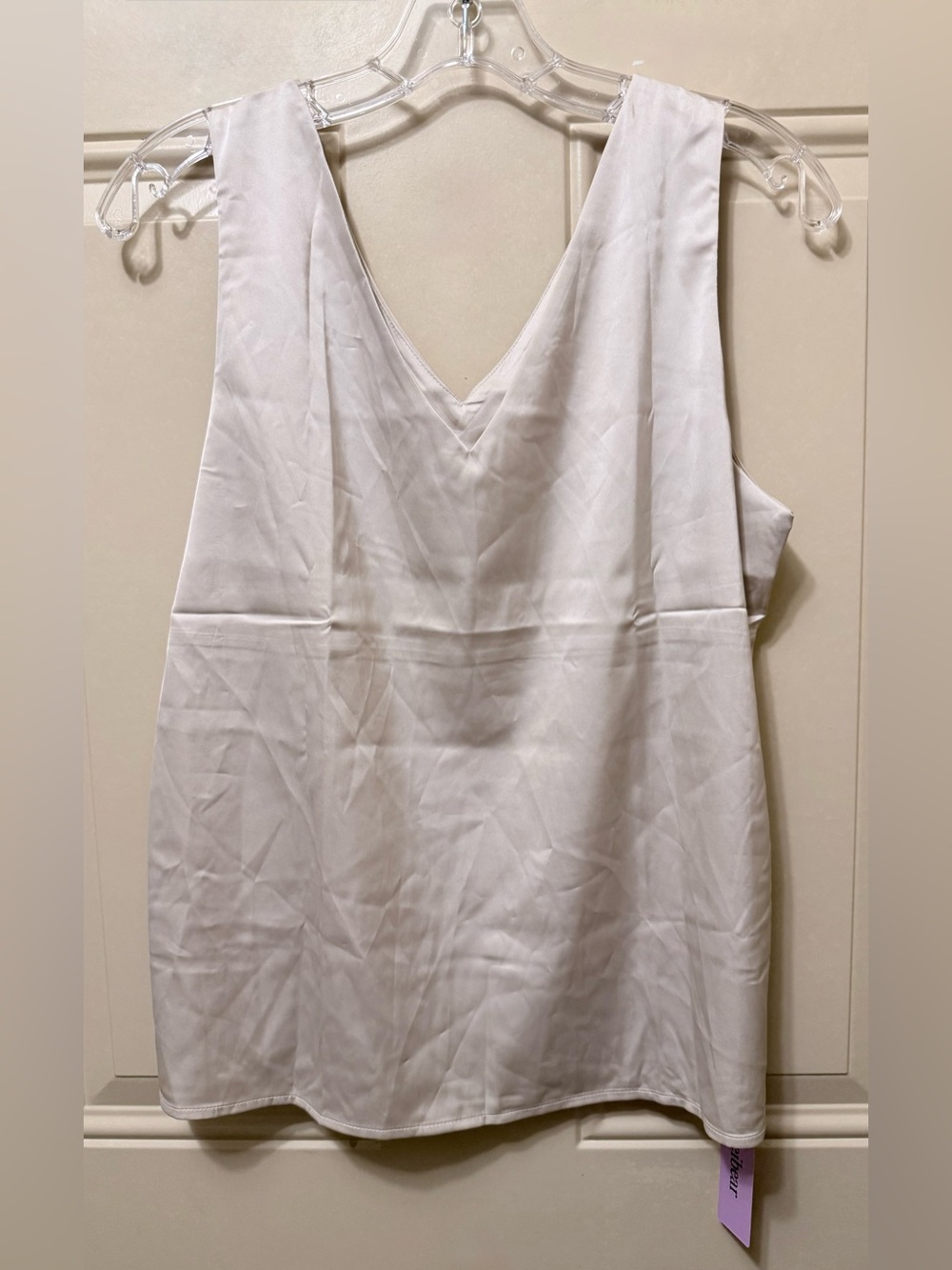 Cheibear Beige Satin V Neck Chemise Size XL